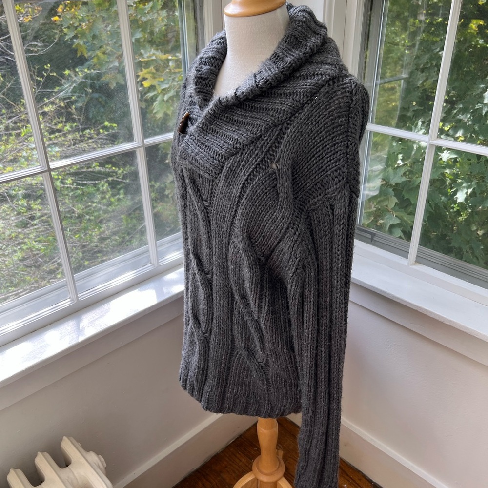 H&M mens cozy chunky cable shawl neck sweater